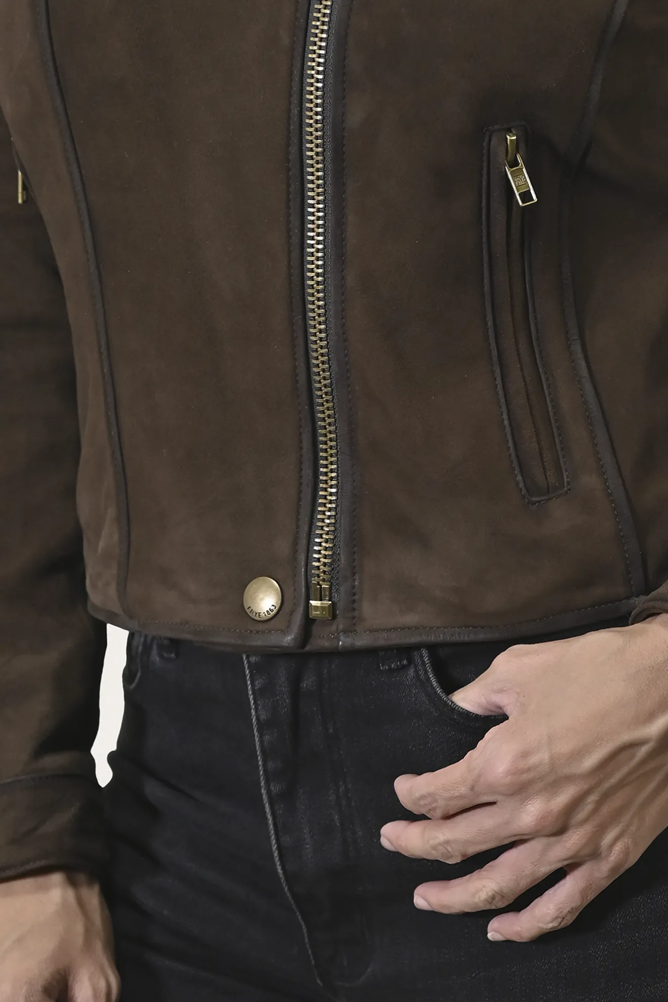 Biker-racer Leather Jacket^Frye Clearance