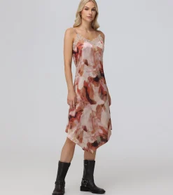 Charmeuse Lace Trim Slip Midi Dress^Frye Outlet