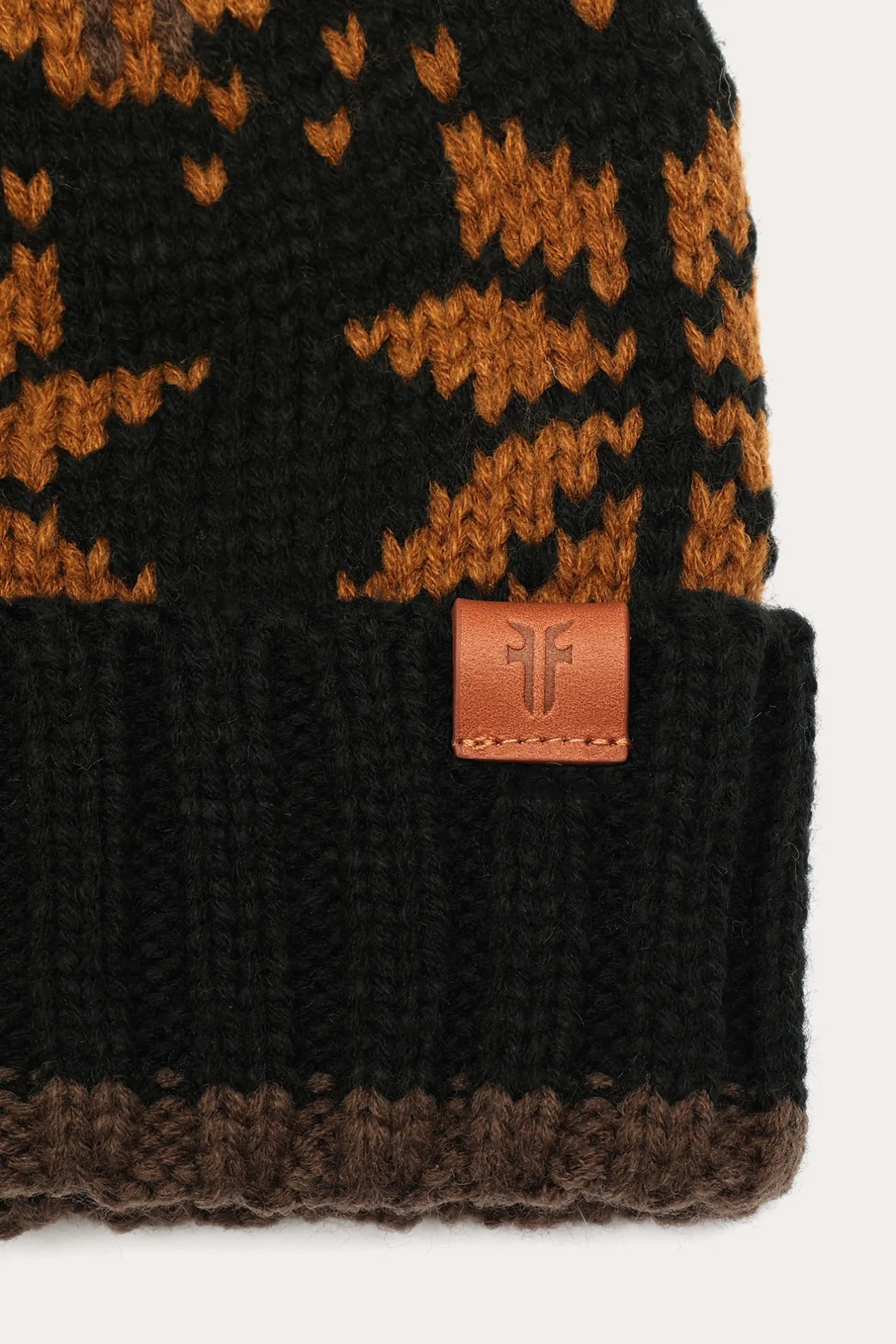 Fair Isle Beanie With Cuff & Faux Fur Pom^Frye Online