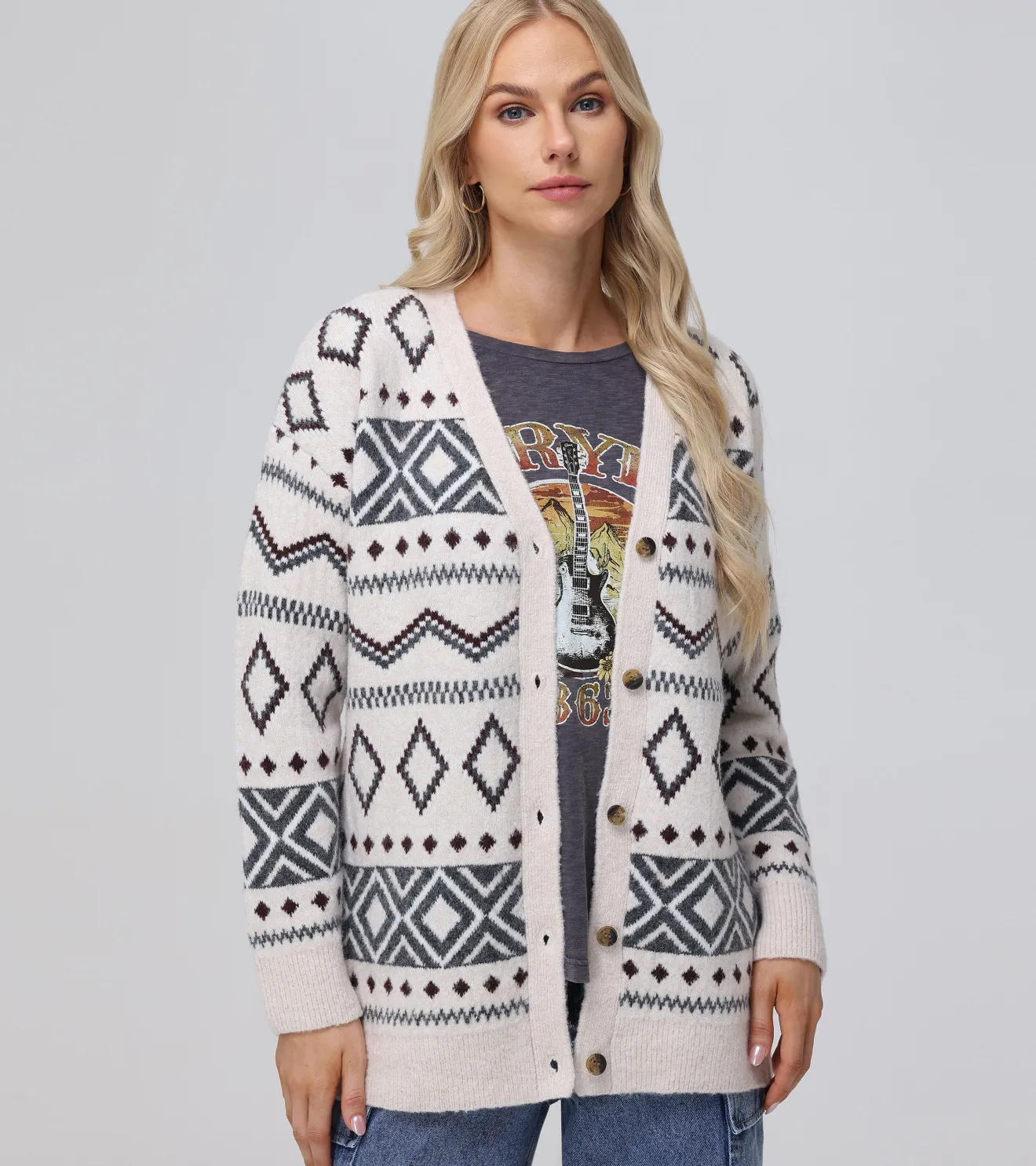 Fairisle Boyfriend Cardigan^Frye Hot