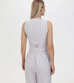 Linen Striped Button Vest^Frye Discount