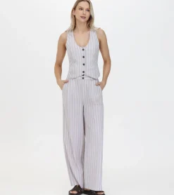Linen Striped Wide Leg Pant^Frye Sale