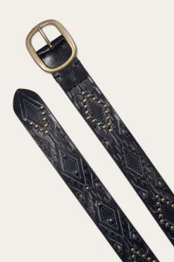 38mm Belt With Southwestern Embossing, Perf & Studs^Frye Discount