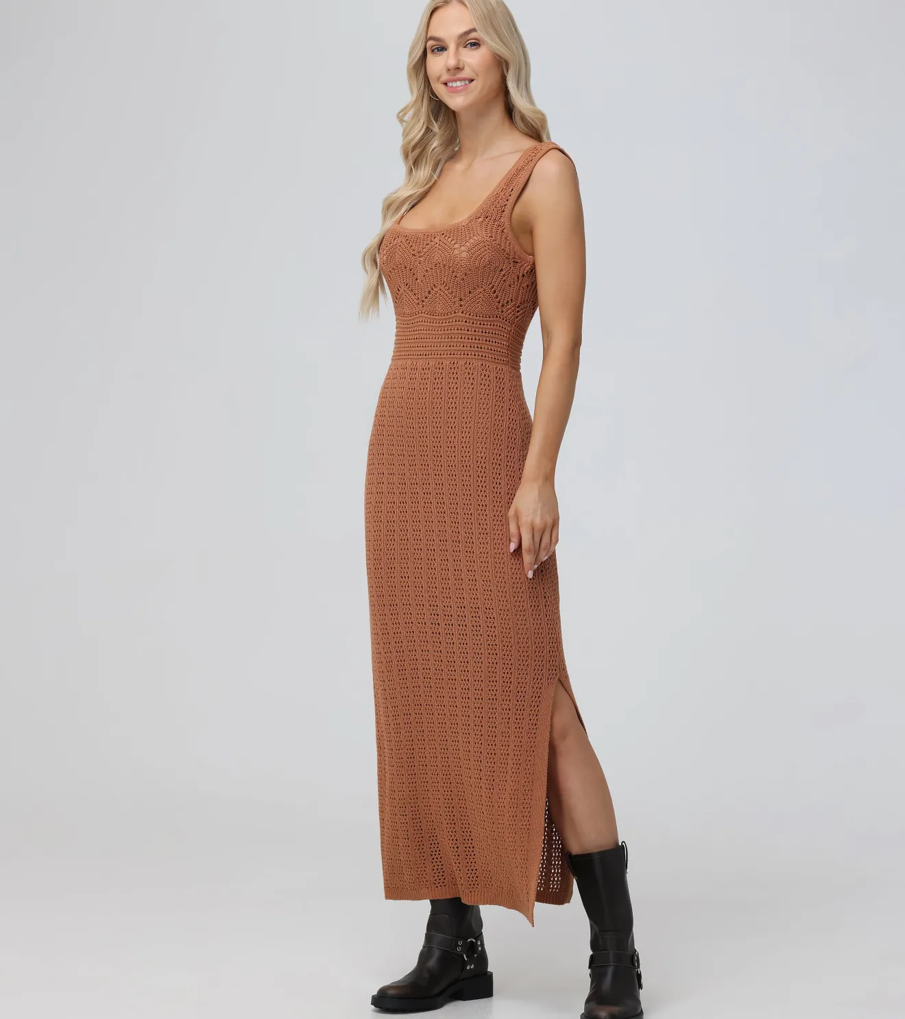 Open Stitch Maxi Sweater Dress^Frye