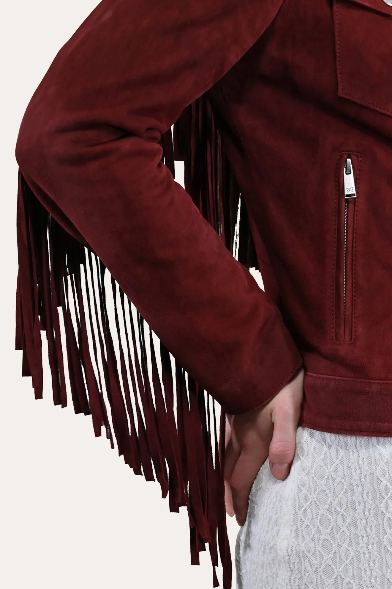 Oxblood Fringed Jacket^Frye Discount