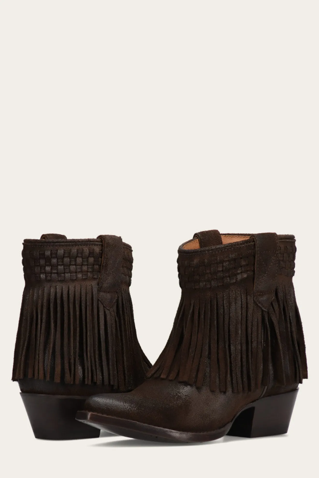 Sacha Short Fringe Bootie^Frye New