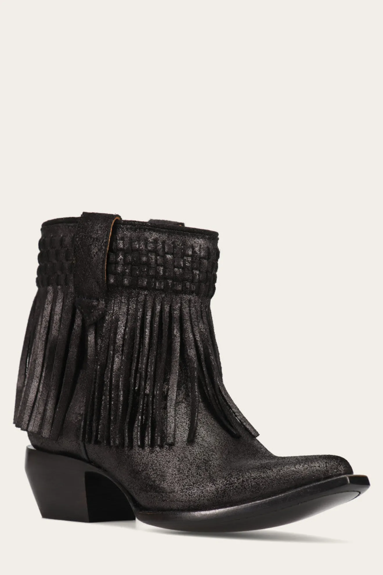 Sacha Short Fringe Bootie^Frye New