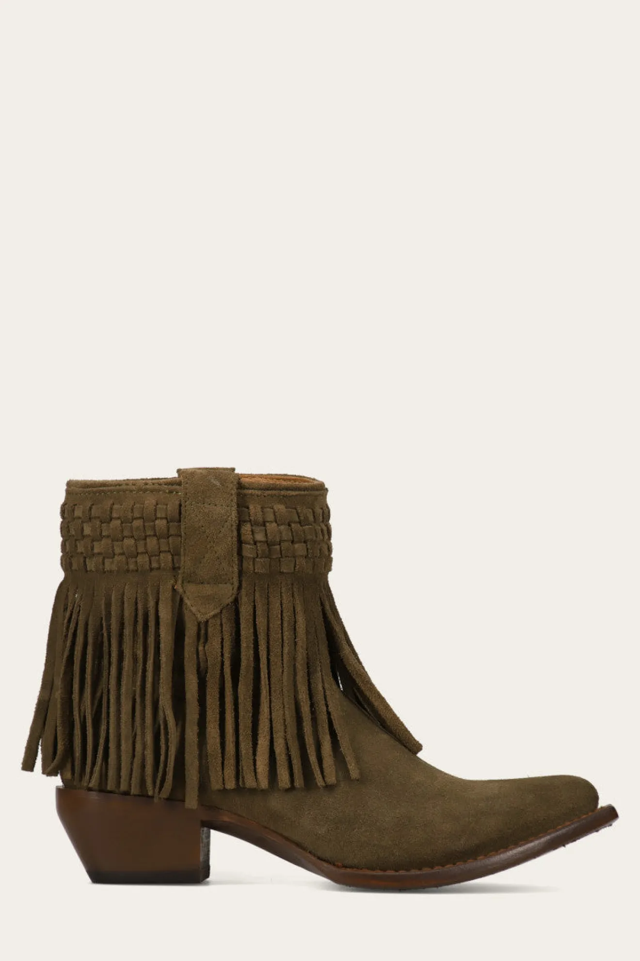 Sacha Short Fringe Bootie^Frye New