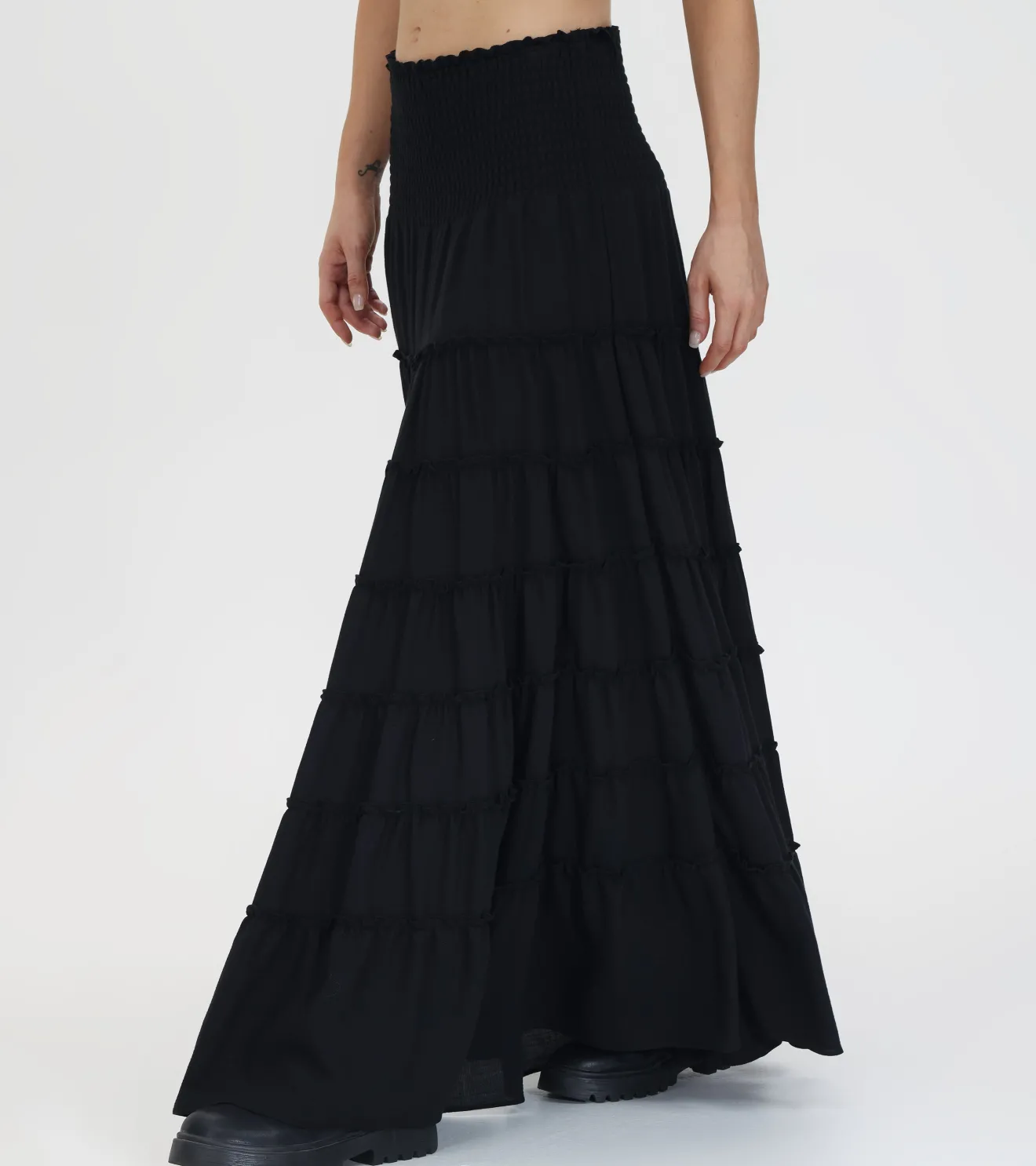Smocked Tiered Maxi Skirt^Frye Best