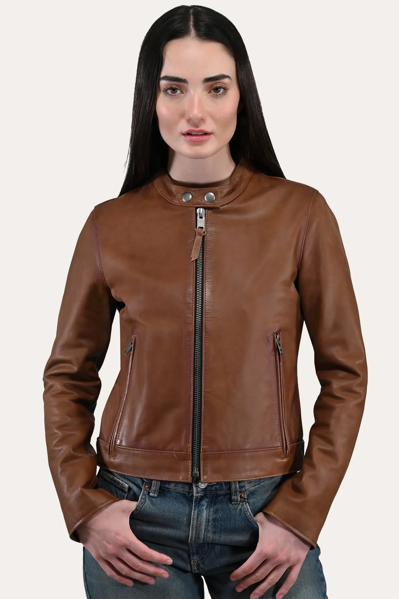 Tobacco Cafe Racer Jacket^Frye Online